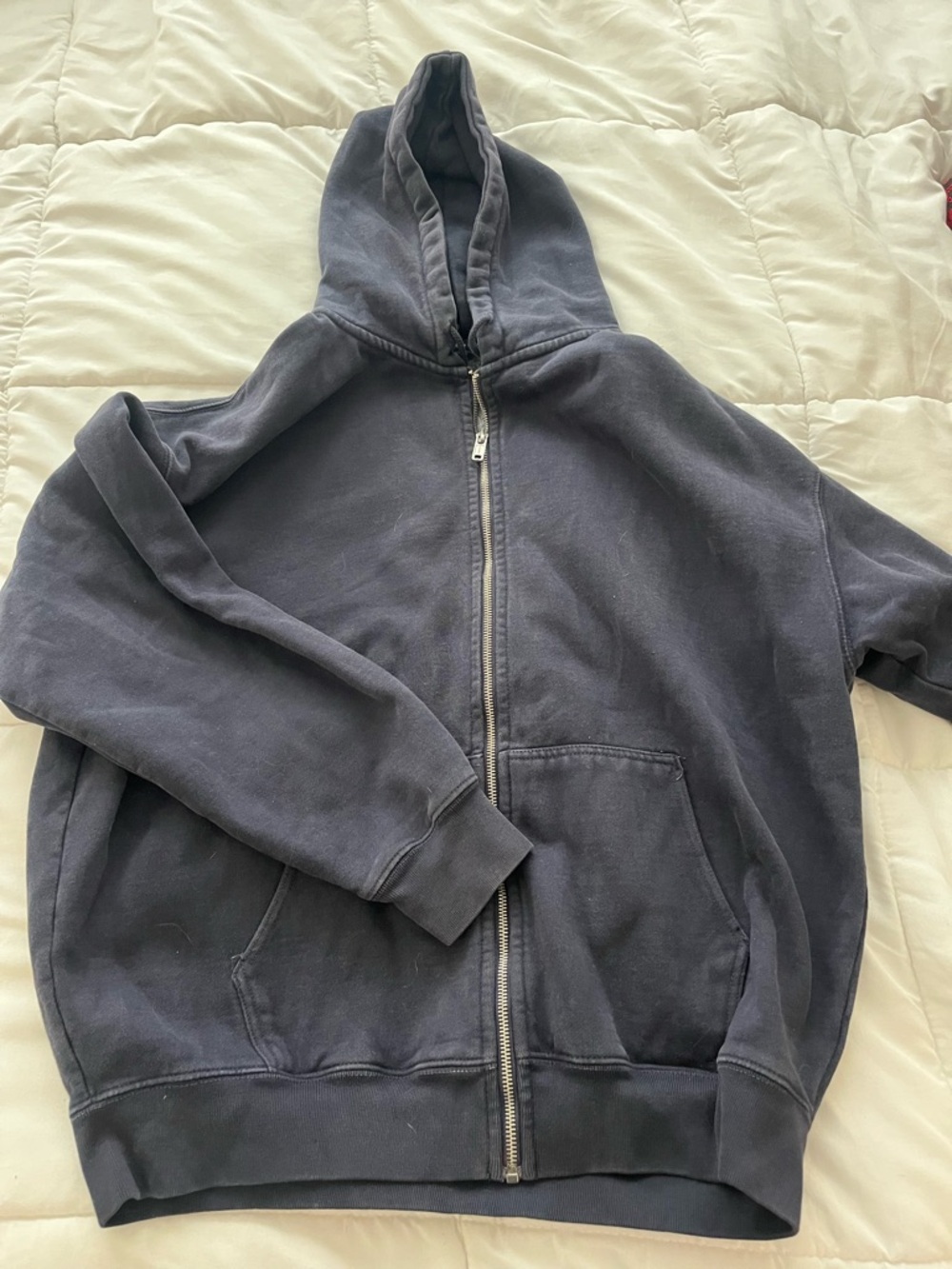 Brandy Melville navy blue zip-up hoodie